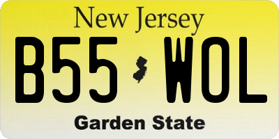 NJ license plate B55WOL