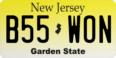NJ license plate B55WON