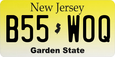 NJ license plate B55WOQ