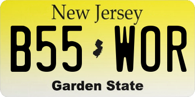 NJ license plate B55WOR