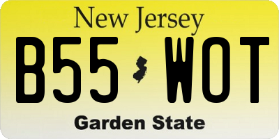 NJ license plate B55WOT