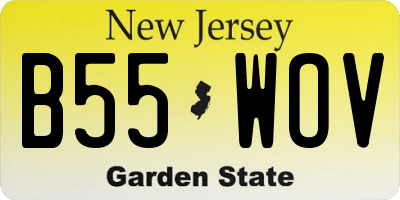 NJ license plate B55WOV