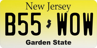 NJ license plate B55WOW