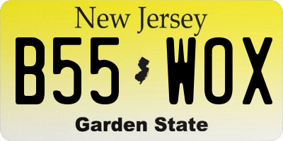 NJ license plate B55WOX