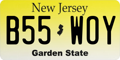 NJ license plate B55WOY