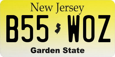 NJ license plate B55WOZ