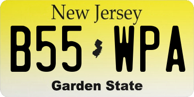 NJ license plate B55WPA