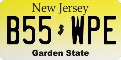 NJ license plate B55WPE
