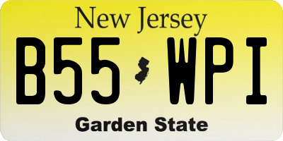 NJ license plate B55WPI