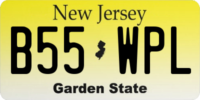 NJ license plate B55WPL