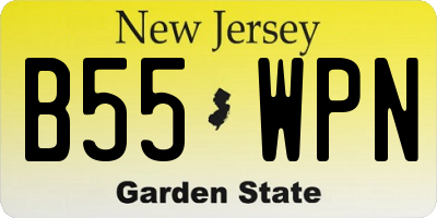 NJ license plate B55WPN