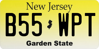 NJ license plate B55WPT