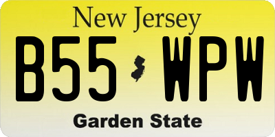 NJ license plate B55WPW
