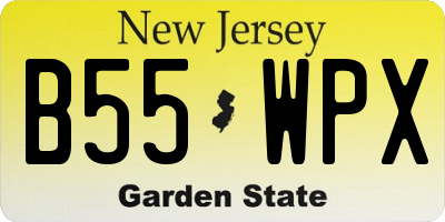 NJ license plate B55WPX
