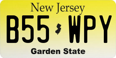 NJ license plate B55WPY
