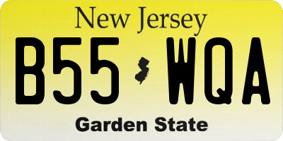 NJ license plate B55WQA