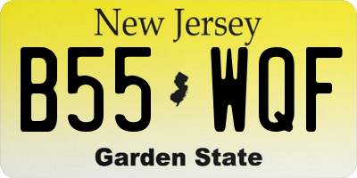 NJ license plate B55WQF