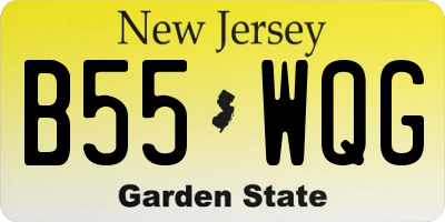 NJ license plate B55WQG