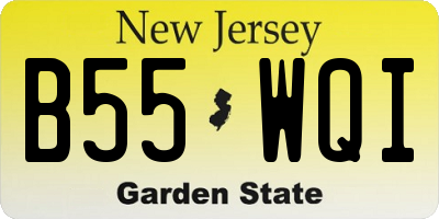 NJ license plate B55WQI