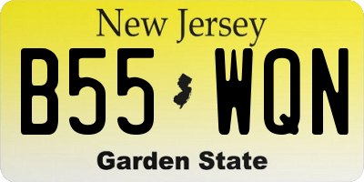 NJ license plate B55WQN