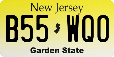 NJ license plate B55WQO