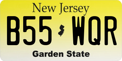 NJ license plate B55WQR