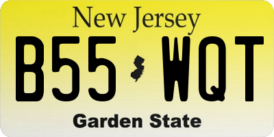 NJ license plate B55WQT