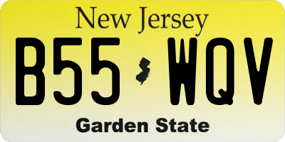 NJ license plate B55WQV
