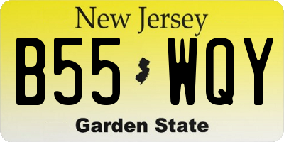 NJ license plate B55WQY