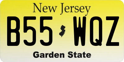 NJ license plate B55WQZ