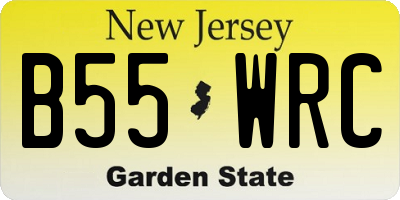 NJ license plate B55WRC