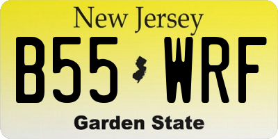 NJ license plate B55WRF