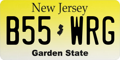 NJ license plate B55WRG