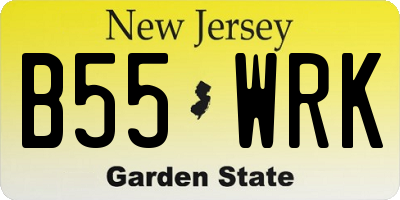 NJ license plate B55WRK