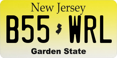 NJ license plate B55WRL