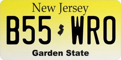 NJ license plate B55WRO