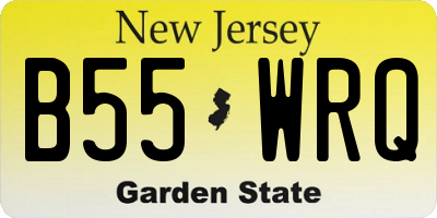 NJ license plate B55WRQ