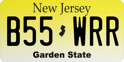 NJ license plate B55WRR