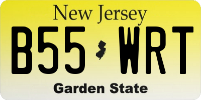 NJ license plate B55WRT