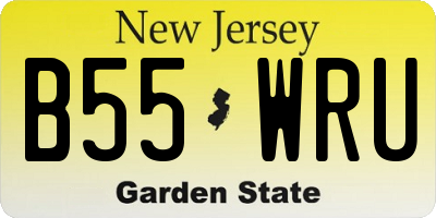 NJ license plate B55WRU