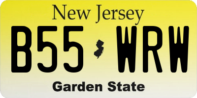 NJ license plate B55WRW