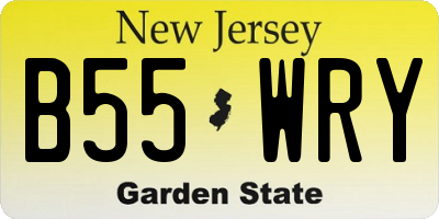NJ license plate B55WRY