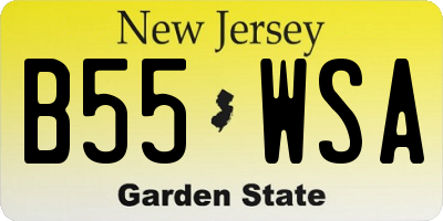 NJ license plate B55WSA