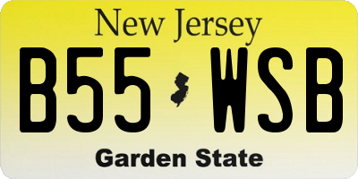 NJ license plate B55WSB