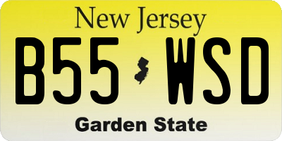 NJ license plate B55WSD
