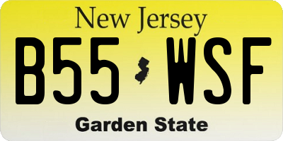 NJ license plate B55WSF