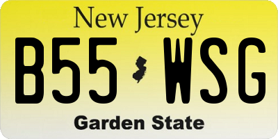 NJ license plate B55WSG