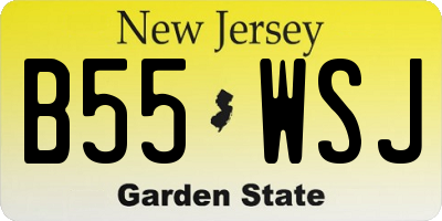 NJ license plate B55WSJ