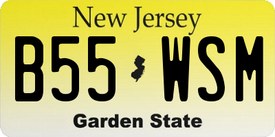 NJ license plate B55WSM