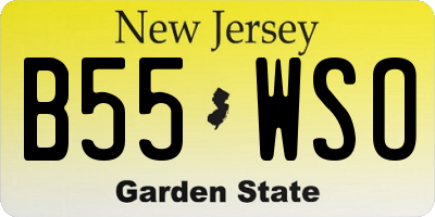 NJ license plate B55WSO
